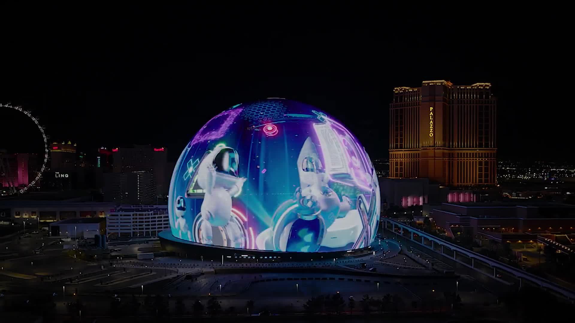 索尼年末庆祝活动引爆眼球：《宇宙机器人》登上拉斯维加斯巨型球幕
