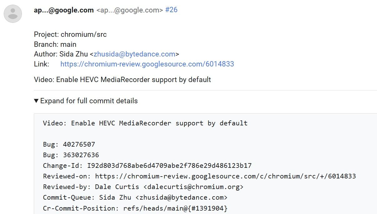 Win10 / Win11 版谷歌 Chrome 浏览器将升级 HEVC 编码：视频录制更清晰、更省空间