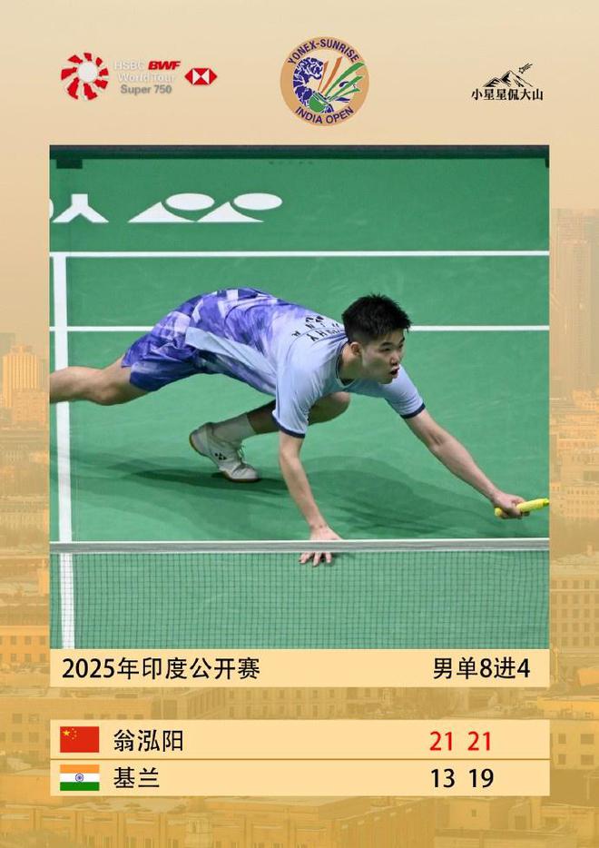 中国新闻网：2024澳门管家婆正版资料-印度羽毛球公开赛：翁泓阳2-0击败基兰，半决赛将战李卓耀