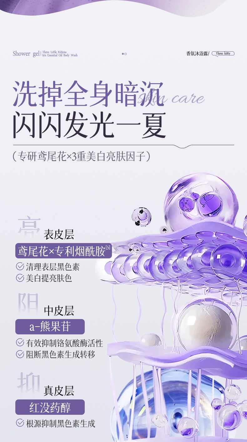 草榴社区：新澳天天彩资料-胖 X 来热卖，三只小猫鸢尾花精油香氛沐浴露 9.9 元白菜价（多多 24.9 元）