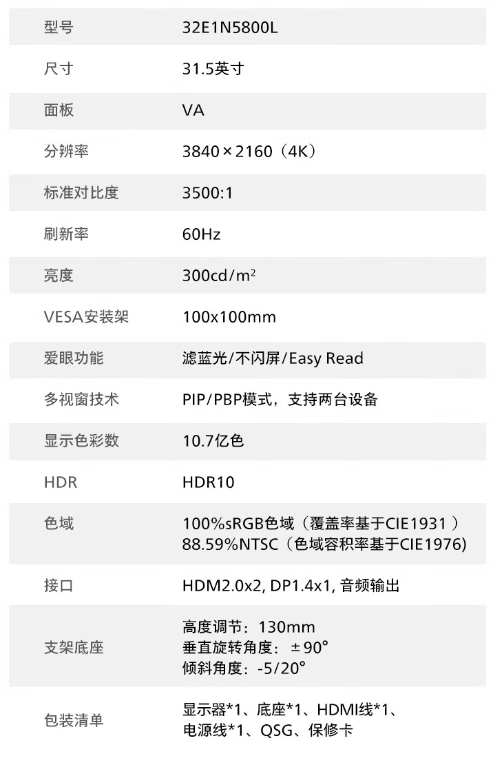 南方周末：澳门资料2023正版资料网-飞利浦推出“32E1N5800L”31.5 英寸显示器：4K 60Hz、8 抖 10-Bit，1679 元