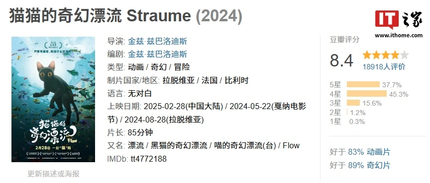微博知名博主：香港正版资料免费大全246-第 82 届金球奖动画电影《猫猫的奇幻漂流》内地定档 2 月 28 日